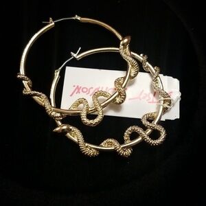 Betsey Johnson snake hoop earrings